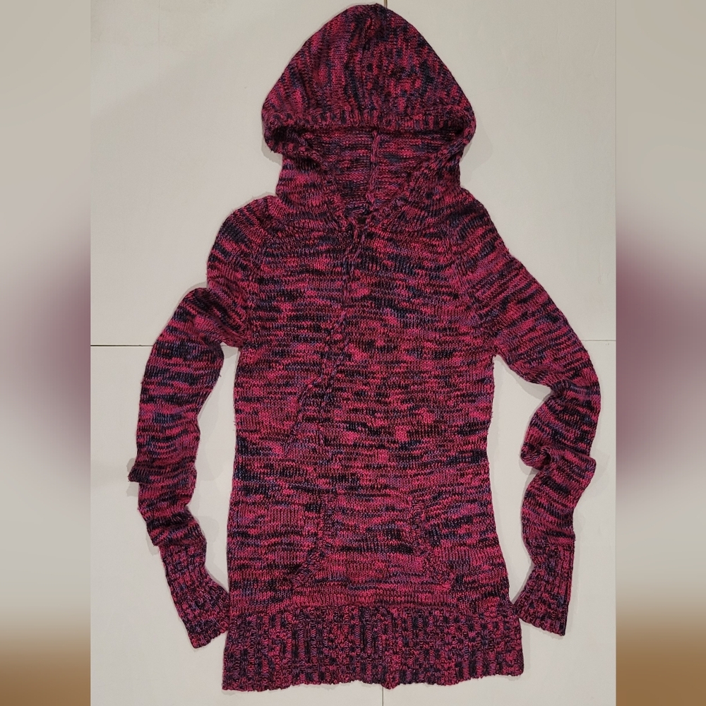 Rue21 Pink and Black Knit Hoodie Jrs M
